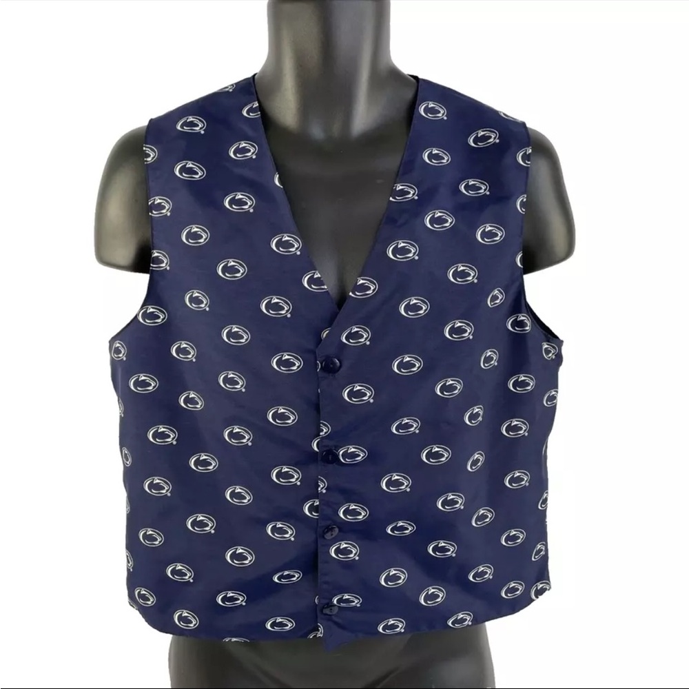 New Mens Penn State Nittany Lions Button Up Vest Sz S Happy Valley NWOT